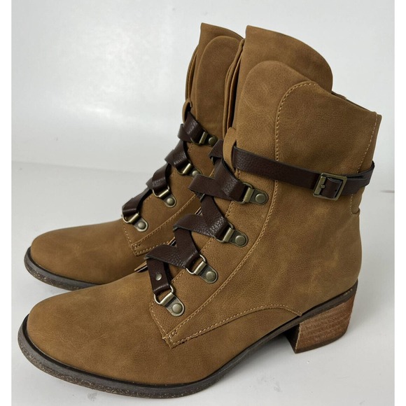 New Korks Reese Tan Dark Brown Nubuck Modern Short Riding Boot ~Size 7 - Picture 3 of 16